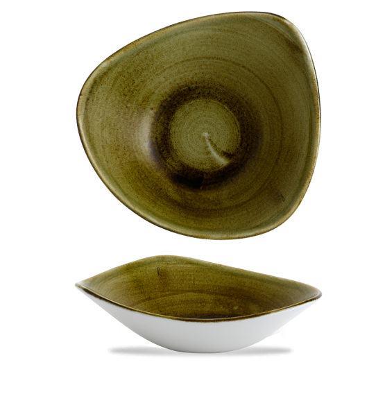 Plume Olive Triangle Bowl